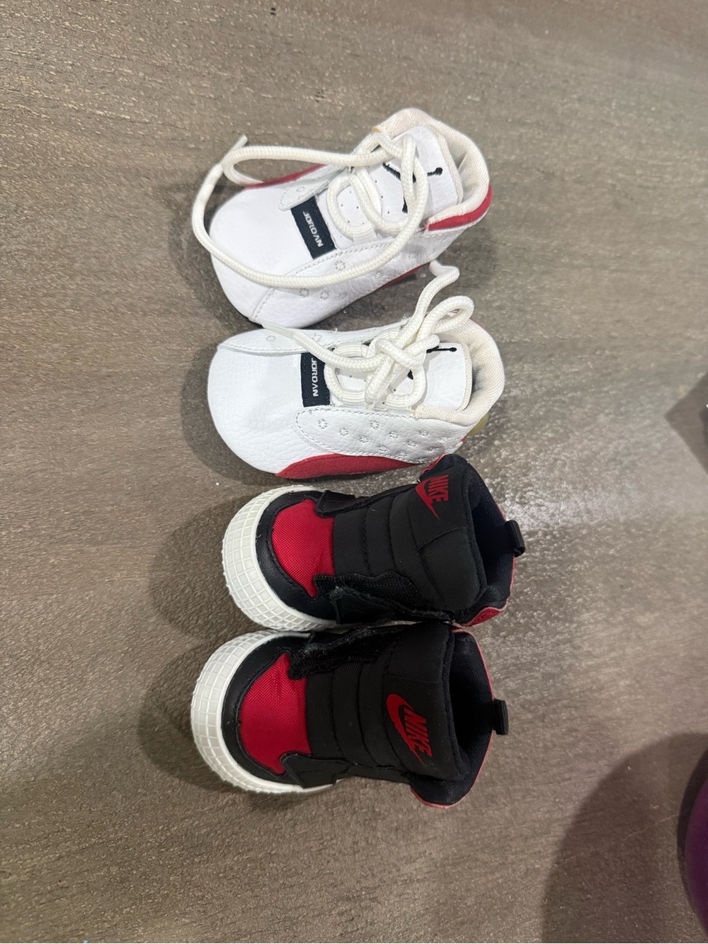 Nike Kids Black and Red High-Top Sneakers with White Accents